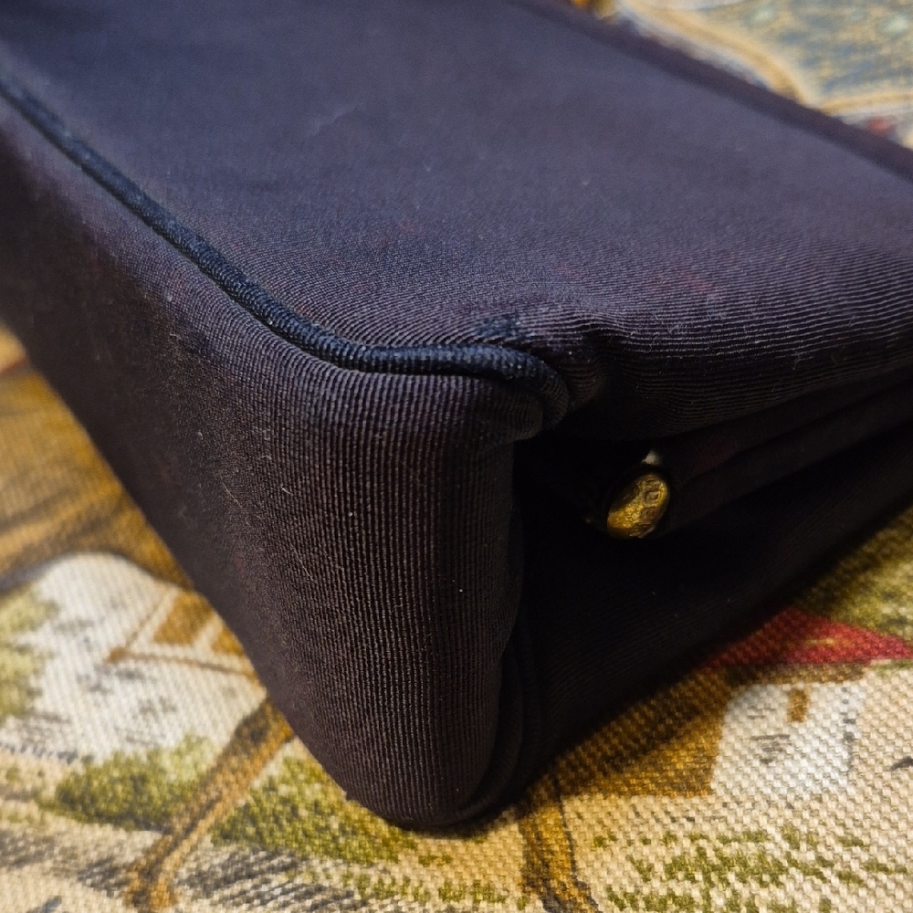 Vintage Dark Navy Clutch with Gold Accent - Picture 11 of 16
